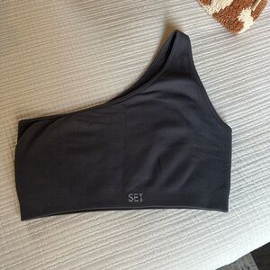 SET active sculpt flex one shoulder bra and high waisted leggings